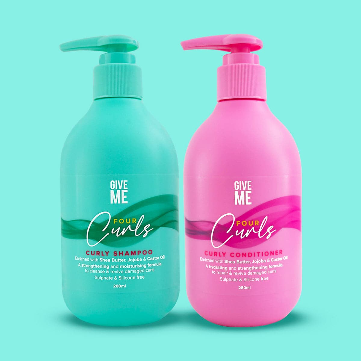 Four Curls Moisturising Shea Butter Shampoo & Conditioner Bundle (Worth £13.98)